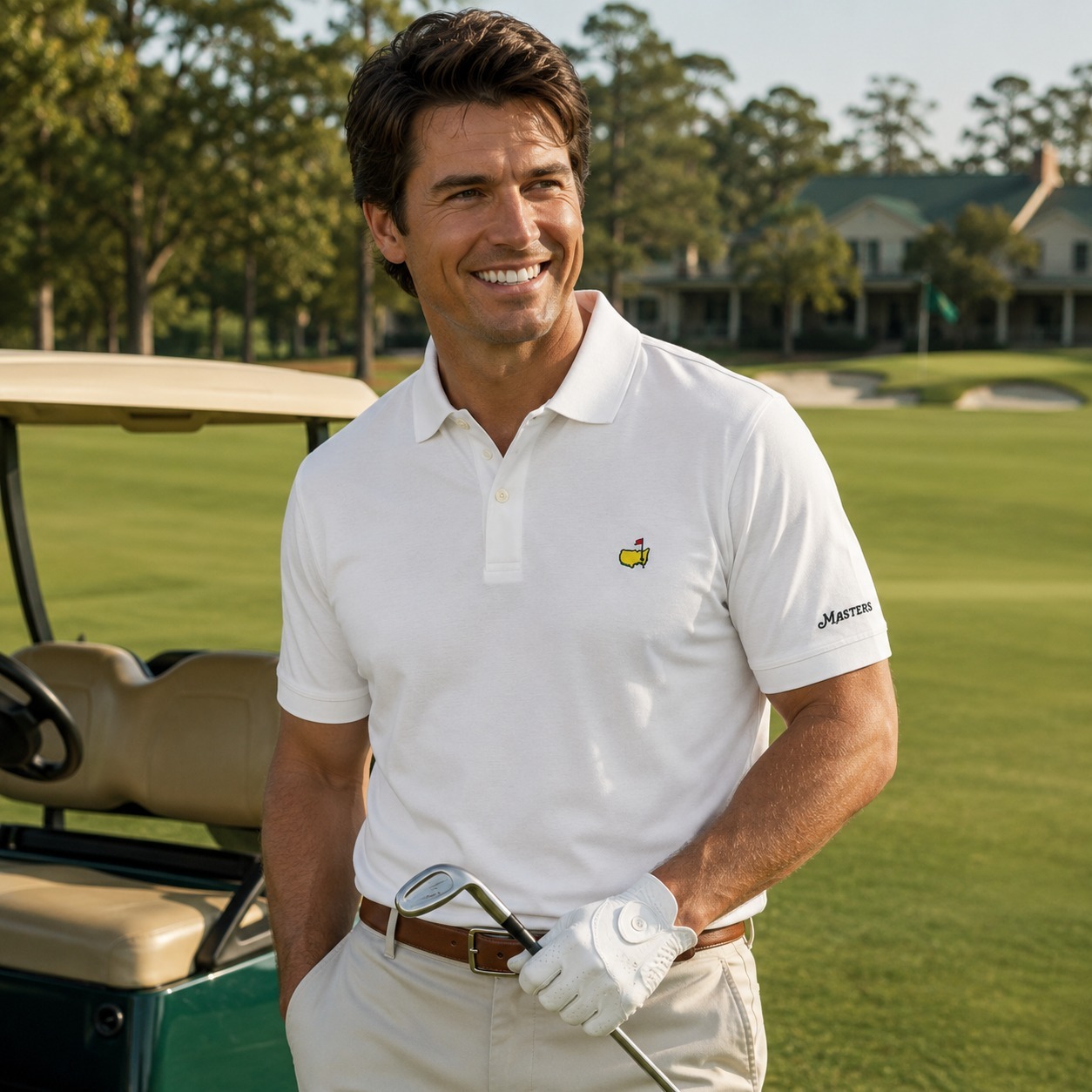 Masters Tournament Golf Polo Mens Xl White Short Sleeve As Is